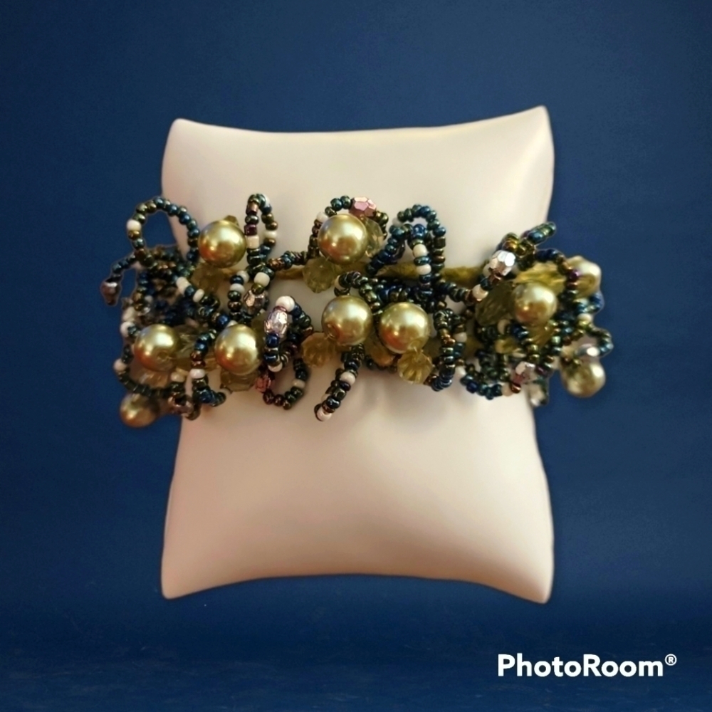 3/$30 Mermaidcore Seed Beaded Cluster Fringe Bracelet Ponytail Wrap Holder
